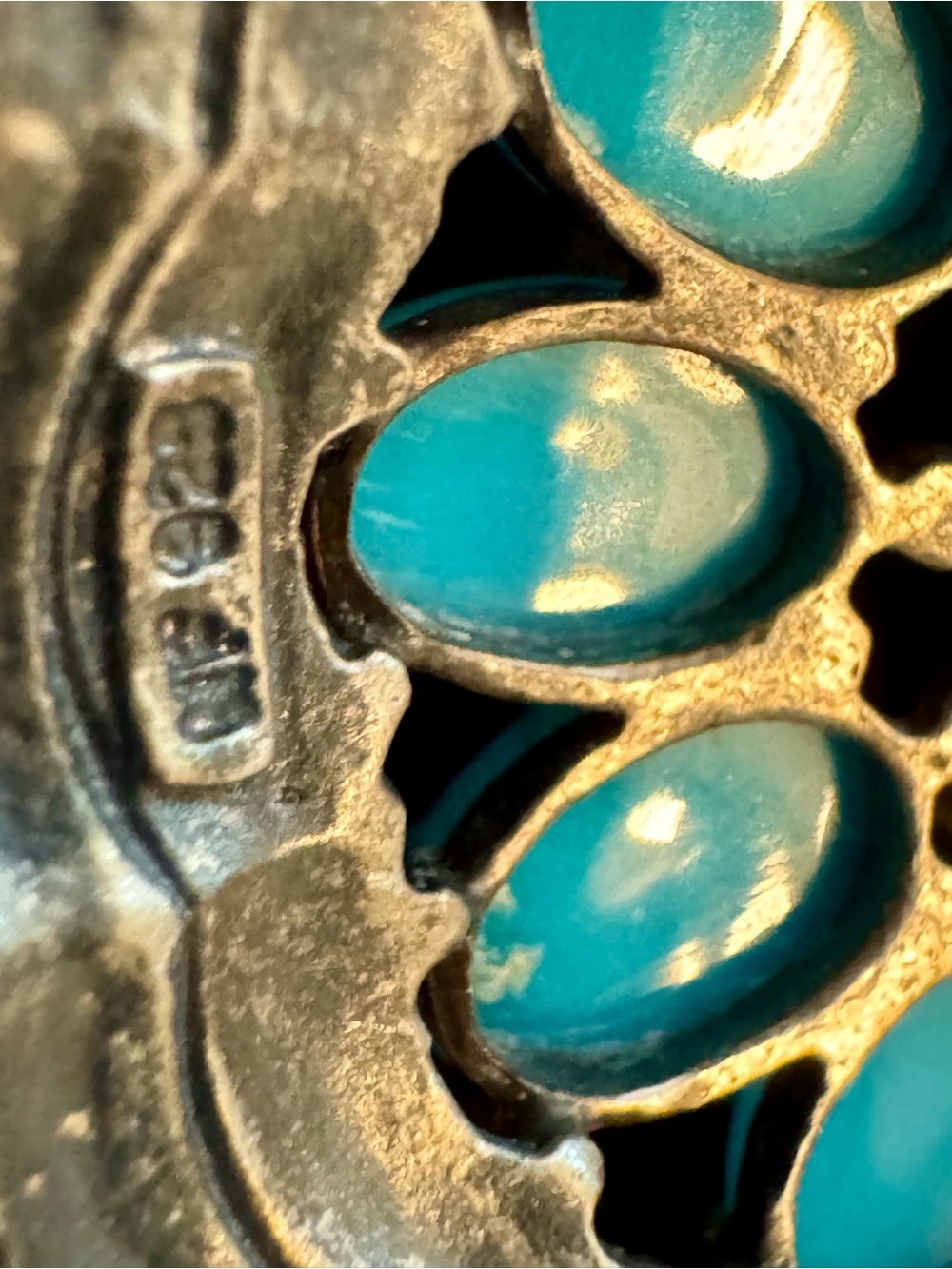 Gorgeous Sleeping Beauty Turquoise Silver Pendant n Earring Suite - Picture 7 of 15